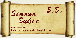 Simana Dukić vizit kartica